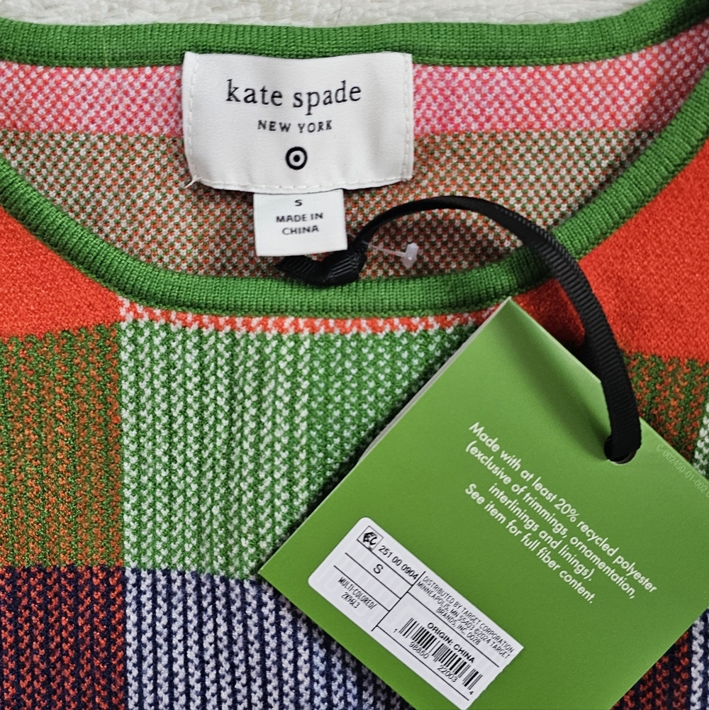 Kaye Spade X Target Sleeveless Plaid Sweater Dress Sz S NWT - Picture 2 of 3